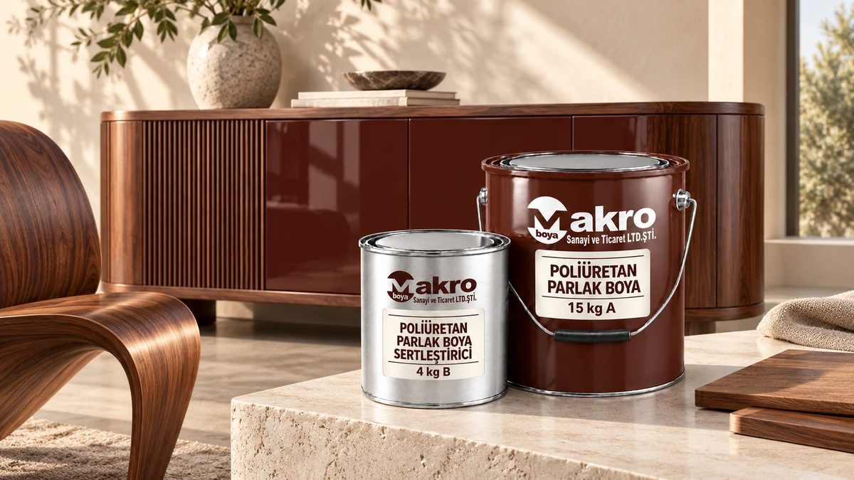 Makro Boya poliüretan boya ambalajları, ahşap ve lake mobilya yüzeyleri
