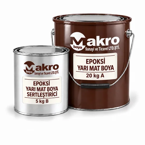 Epoksi Yarı Mat Boya — Makro Boya ambalajı