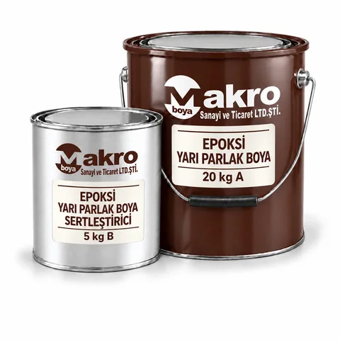 Epoksi Yarı Parlak Boya — Makro Boya ambalajı