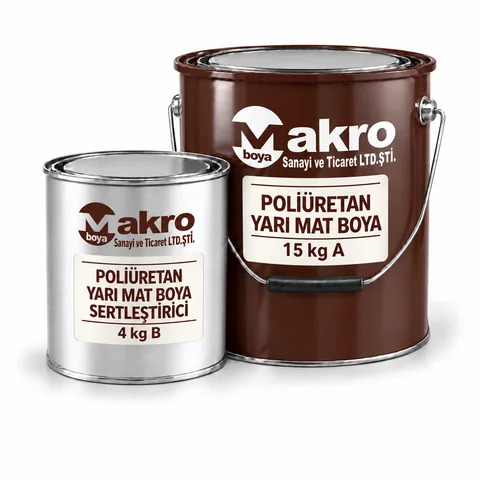 Poliüretan Yarı Mat Boya — Makro Boya ambalajı