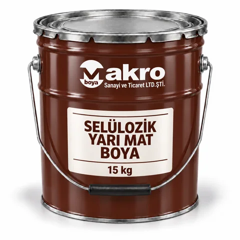 Selülozik Yarı Mat Boya — Makro Boya ambalajı